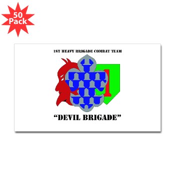 1BCHDB - M01 - 01 - DUI - 1st Heavy BCT - Devil Brigade with text Sticker (Rectangle 50 pk) - Click Image to Close