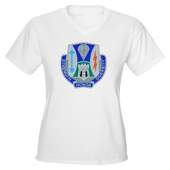 1BCT1BSTB - A01 - 04 - DUI - 1st Bde - Special Troops Bn - Women's V-Neck T-Shirt