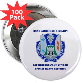 1BCT1BSTB - M01 - 01 - DUI - 1st Bde - Special Troops Bn with Text - 2.25" Button (100 pack)