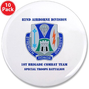 1BCT1BSTB - M01 - 01 - DUI - 1st Bde - Special Troops Bn with Text - 3.5" Button (10 pack)