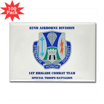 1BCT1BSTB - M01 - 01 - DUI - 1st Bde - Special Troops Bn with Text - Rectangle Magnet (100 pack)