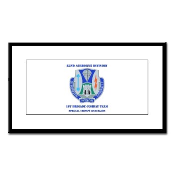 1BCT1BSTB - M01 - 02 - DUI - 1st Bde - Special Troops Bn with Text - Small Framed Print