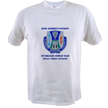 1BCT1BSTB - A01 - 04 - DUI - 1st Bde - Special Troops Bn with Text - Value T-shirt - Click Image to Close