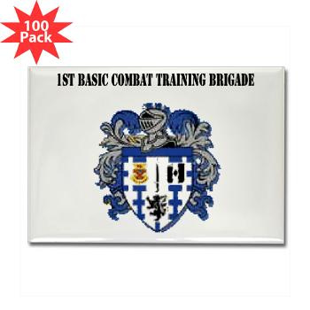 1BCTB - M01 - 01 - 1st Basic Combat Training Brigade with Text - Rectangle Magnet (100 pack)