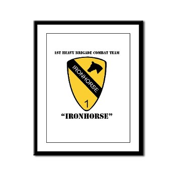 1BCTI - M02 - 03 - DUI - 1st Heavy BCT - Ironhorse with Text - Framed Panel Print