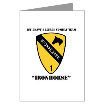 1BCTI - M02 - 03 - DUI - 1st Heavy BCT - Ironhorse with Text - Greeting Cards Pk of 10 - Click Image to Close