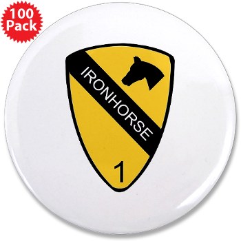 1BCTI - M01 - 01 - DUI - 1st Heavy BCT - Ironhorse - 3.5" Button (100 pack) - Click Image to Close