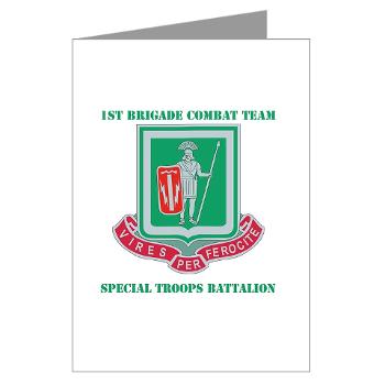 1BCTI1BCTSTB - M01 - 02 - DUI - 1st BCT - Special Troops Bn with Text - Greeting Cards (Pk of 10) - Click Image to Close