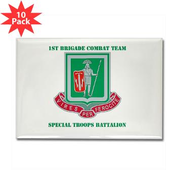 1BCTI1BCTSTB - M01 - 01 - DUI - 1st BCT - Special Troops Bn with Text - Rectangle Magnet (10 pack) - Click Image to Close