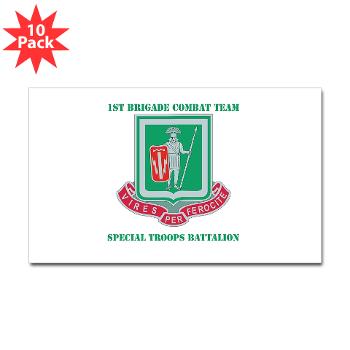 1BCTI1BCTSTB - M01 - 01 - DUI - 1st BCT - Special Troops Bn with Text - Sticker (Rectangle 10 pk)