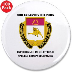 1BCTSTB - M01 - 01 - DUI - 1st BCT - Special Troops Bn with Text - 3.5" Button (100 pack)