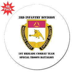 1BCTSTB - M01 - 01 - DUI - 1st BCT - Special Troops Bn with Text - 3" Lapel Sticker (48 pk)