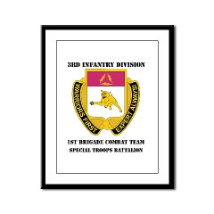 1BCTSTB - M01 - 02 - DUI - 1st BCT - Special Troops Bn with Text - Framed Panel Print