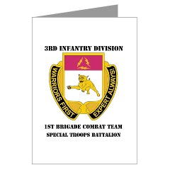 1BCTSTB - M01 - 02 - DUI - 1st BCT - Special Troops Bn with Text - Greeting Cards (Pk of 10)