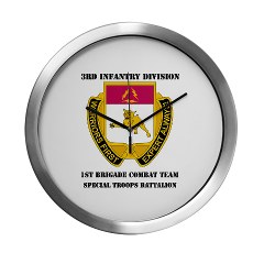 1BCTSTB - M01 - 03 - DUI - 1st BCT - Special Troops Bn with Text - Modern Wall Clock
