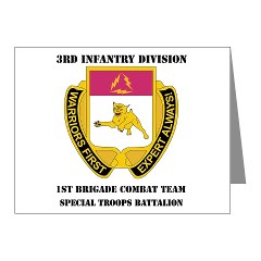 1BCTSTB - M01 - 02 - DUI - 1st BCT - Special Troops Bn with Text - Note Cards (Pk of 20)