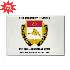 1BCTSTB - M01 - 01 - DUI - 1st BCT - Special Troops Bn with Text - Rectangle Magnet (100 pack)