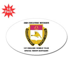 1BCTSTB - M01 - 01 - DUI - 1st BCT - Special Troops Bne with Text - Sticker (Oval 10 pk)