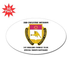 1BCTSTB - M01 - 01 - DUI - 1st BCT - Special Troops Bn with Text - Sticker (Oval 50 pk)
