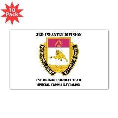 1BCTSTB - M01 - 01 - DUI - 1st BCT - Special Troops Bn with Text - Sticker (Rectangle 10 pk)