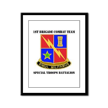 1BCTSTB - M01 - 02 - DUI - 1st BCT - Special Troops Battalion with Text Framed Panel Print