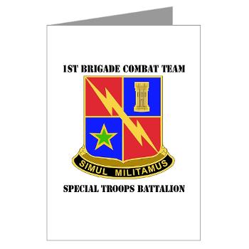 1BCTSTB - M01 - 02 - DUI - 1st BCT - Special Troops Battalion with Text Greeting Cards (Pk of 10) - Click Image to Close