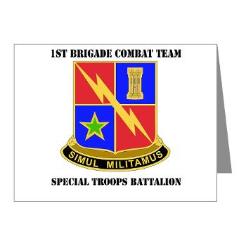 1BCTSTB - M01 - 02 - DUI - 1st BCT - Special Troops Battalion with Text Note Cards (Pk of 20)