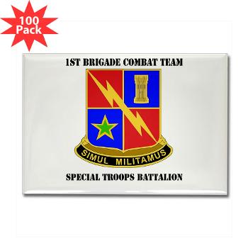 1BCTSTB - M01 - 01 - DUI - 1st BCT - Special Troops Battalion with Text Rectangle Magnet (100 pack)