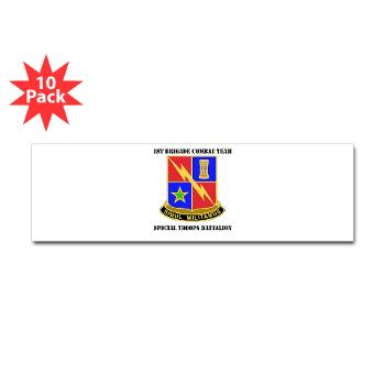 1BCTSTB - M01 - 01 - DUI - 1st BCT - Special Troops Battalion with Text Sticker (Bumper 10 pk) - Click Image to Close