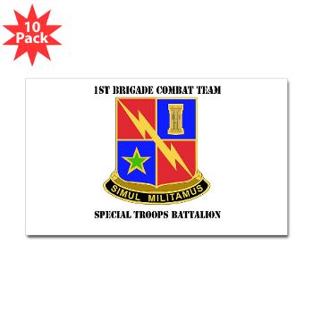 1BCTSTB - M01 - 01 - DUI - 1st BCT - Special Troops Battalion with Text Sticker (Rectangle 10 pk) - Click Image to Close