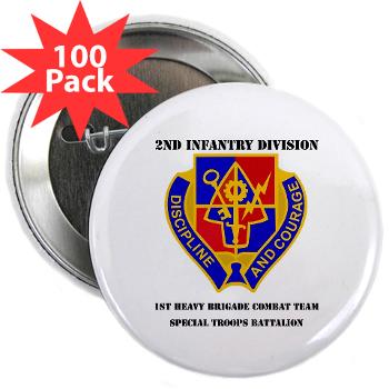 1BSTB - M01 - 01 - DUI - 1st Bde Special Troops Battalion with Text 2.25" Button (100 pack) - Click Image to Close