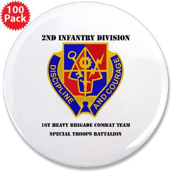 1BSTB - M01 - 01 - DUI - 1st Bde Special Troops Battalion with Text 3.5" Button (100 pack)
