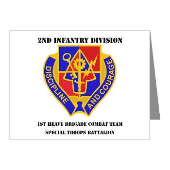 1BSTB - M01 - 02 - DUI - 1st Bde Special Troops Battalion with Text Note Cards (Pk of 20)