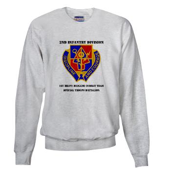 1BSTB - A01 - 03 - DUI - 1st Bde Special Troops Battalion with Text Sweatshirt - Click Image to Close
