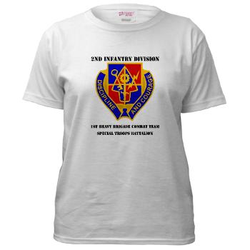1BSTB - A01 - 04 - DUI - 1st Bde Special Troops Battalion with Text Women's T-Shirt