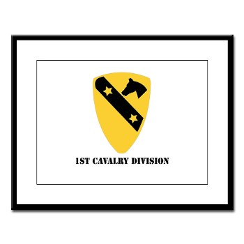 1CAV - M01 - 02 - DUI - 1st Cavalry Division with text Large Framed Print - Click Image to Close