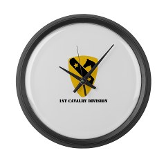 1CAV - M01 - 03 - DUI - 1st Cavalry Division with text Large Wall Clock - Click Image to Close