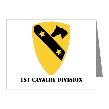 1CAV - M01 - 02 - DUI - 1st Cavalry Division with text Note Cards (Pk of 20) - Click Image to Close