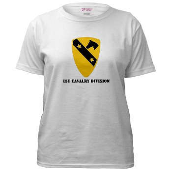 1CAV - A01 - 04 - DUI - 1st Cavalry Division with text Women's Tshirt