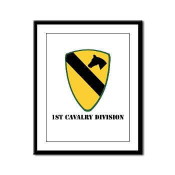 1CAV - M01 - 02 - SSI - 1st Cavalry Division with text Framed Panel Print