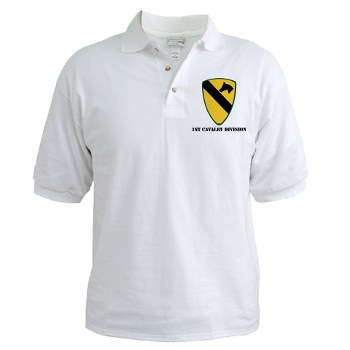 1CAV - A01 - 04 - SSI - 1st Cavalry Division with text Gold Shirt - Click Image to Close