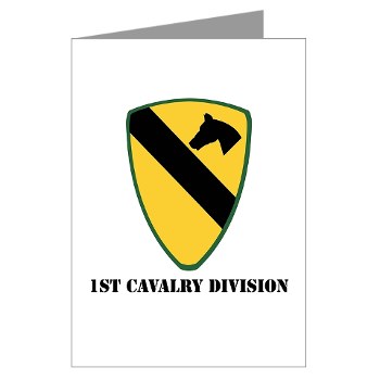 1CAV - M01 - 02 - SSI - 1st Cavalry Division with text Greeting Cards (Pk of 10)