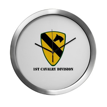 1CAV - M01 - 03 - SSI - 1st Cavalry Division with text Modern Wall Clock