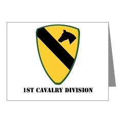 1CAV - M01 - 02 - SSI - 1st Cavalry Division with text Note Cards (Pk of 20)