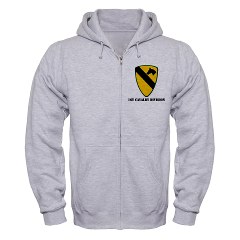 1CAV - A01 - 03 - SSI - 1st Cavalry Division with text Zip Hoodie