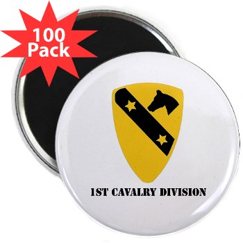 1CAV - M01 - 01 - DUI - 1st Cavalry Division with Text 2.25" Magnet (100 Pack) - Click Image to Close