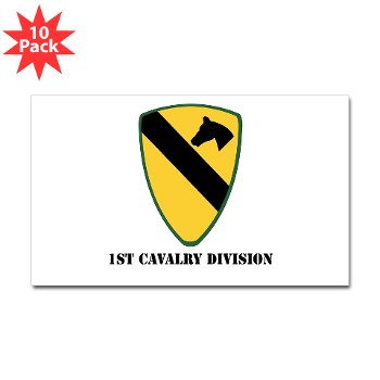 1CAV - M01 - 01 - SSI - 1st Cavalry Division with Text Sticker (Rectangle 10 Pack)
