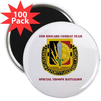 1CAV2BCTSTB - M01 - 01 - DUI - 2nd BCT - Special Troops Bn with Text - 2.25" Magnet (100 pack)
