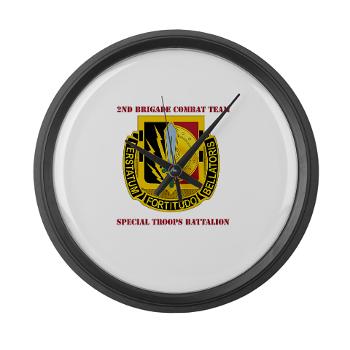 1CAV2BCTSTB - M01 - 03 - DUI - 2nd BCT - Special Troops Bn with Text - Large Wall Clock