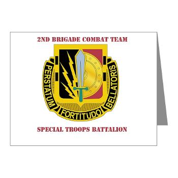 1CAV2BCTSTB - M01 - 02 - DUI - 2nd BCT - Special Troops Bn with Text - Note Cards (Pk of 20)